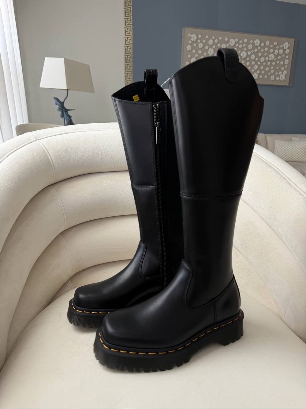 New Dr. Martens Amaayah Black Knee high boots